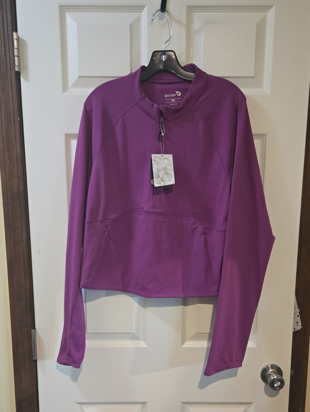 BALEAF Women's Purple Quarter-Zip Active Pullovern Nwt